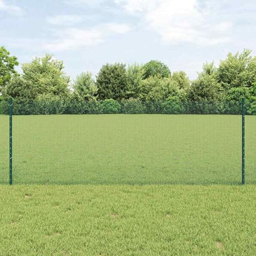 Schweißdrahtzaun mit 5 U-Posts Grün 0.8x10 m Stahl, Zaunpfosten Pfosten Weidenetze für Weidezaun Bauernhof Vieh Haustierschutz3336440 von Fasba