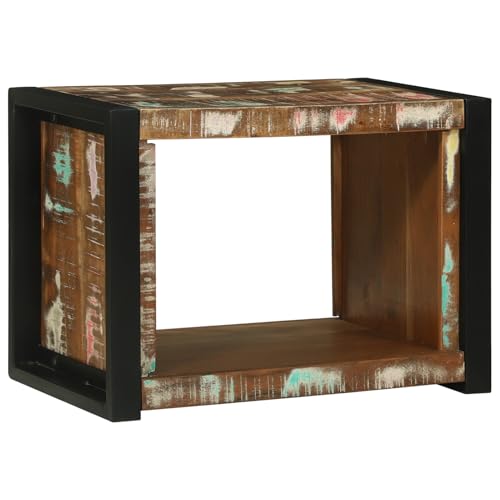 Wandwürfel mit Regal Braun 55 x 35 x 40 cm Massivholz Altholz, Badschrank Küchenschrank Stauraum-Kommode für Küche Esszimmer Flur von Fasba
