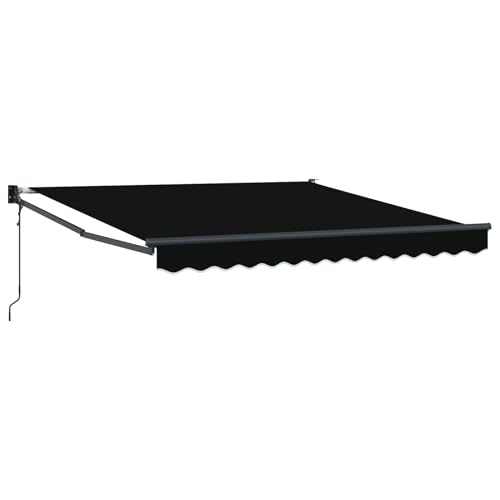 automatische einziehbare Markise Schwarz 350x250 cm, Außenmarkise Gelenkarmmarkise für Wohnmobil Hauseingang Terrasse Eingangsbereich Café3330332 von Fasba