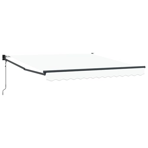 automatische einziehbare Markise Weiß 350x250 cm, Außenmarkise Gelenkarmmarkise für Wohnmobil Hauseingang Terrasse Eingangsbereich Café3330368 von Fasba