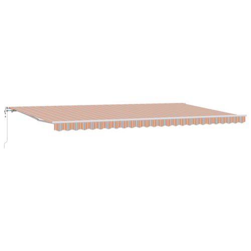 automatische einziehbare Markise mit mehrfarbigen Streifen, 600x300 cm, Außenmarkise Gelenkarmmarkise für Wohnmobil Hauseingang Terrasse Eingangsbereich Café3331615 von Fasba
