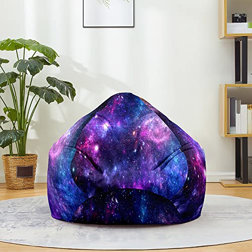 Fasbuy Bean Bag Cover Without Filling, Starry Sky Pattern, Removable and Washable Bean Bag Chair Cover, Soft Giant Toy Storage Stuffed Animal for Outdoor and Indoor (Verträumtes lila,100x120cm) von Fasbuy
