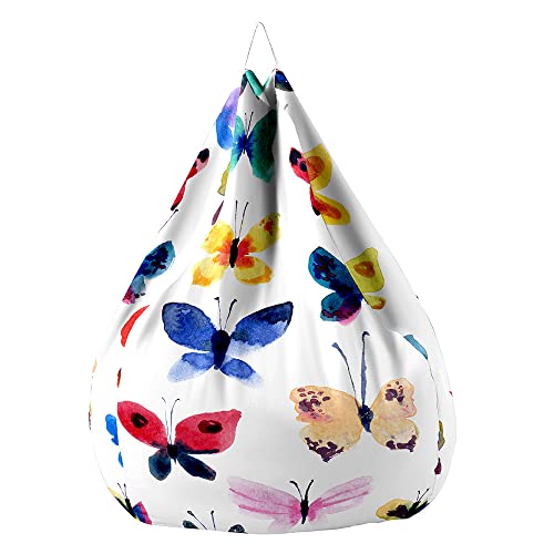 Fasbuy Sitzsack 3D Schmetterling, Sitzsack Bezug Ohne Füllung, Flauschiger Sofabettbezug, für Wohnzimmer Gaming Sofa Lounge, für Kinder Erwachsene Indoor Outdoor (Romantischer Butterfly,90x110cm) von Fasbuy