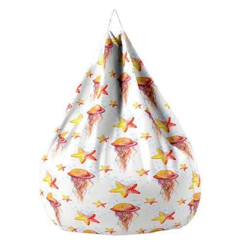 Fasbuy Sitzsack Bezug, Sitzsack Ohne Füllung für Kinder Erwachsene, Meerestiere 3D Bean Bag für Indoor Outdoor Stofftier Spielzeug Aufbewahrung (Seestern,XXL) von Fasbuy