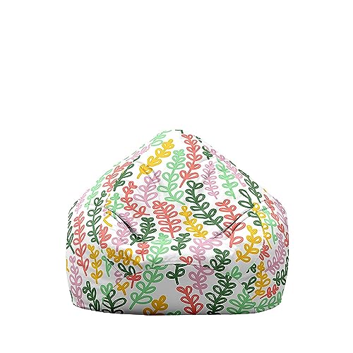 Fasbuy Sitzsack Bezug Weich Ohne Füllung, Sitzsack Waschbarer Lazy Bag 3D Blätter für Erwachsene und Kinder, Sitzsackbezug Stuhlbezug für Wohnzimmer Gaming (Gelb,90x110cm) von Fasbuy
