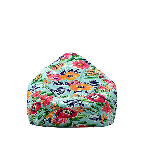 Fasbuy Sitzsack Bezug Weich Ohne Füllung, Sitzsack Waschbarer Lazy Bag 3D Blumen für Erwachsene und Kinder, Sitzsackbezug Stuhlbezug für Wohnzimmer Gaming (Aquamarin,130x150cm) von Fasbuy