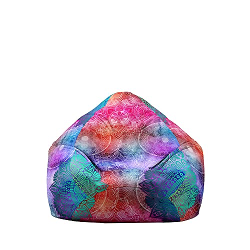 Fasbuy Sitzsack Bezug Weich Ohne Füllung, Sitzsack Waschbarer Lazy Bag 3D Bohemian für Erwachsene und Kinder, Sitzsackbezug Stuhlbezug für Wohnzimmer Gaming (Bunt,100x120cm) von Fasbuy