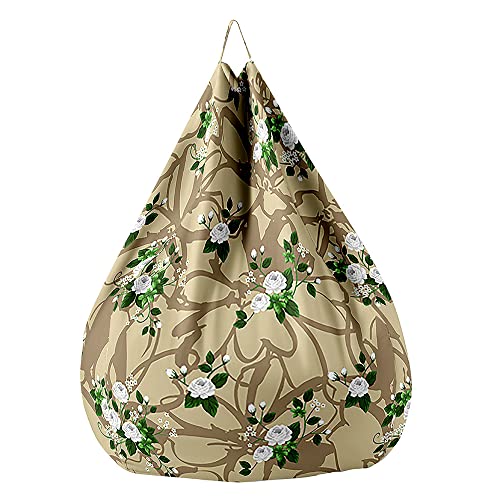 Fasbuy Sitzsack für Kinder Erwachsene 3D Blumen, Sitzsack Bezug Ohne Füllung, Flauschiger Sofabettbezug, für Indoor Outdoor Wohnzimmer Gaming Sofa Lounge (Blumen 3,130x150cm) von Fasbuy