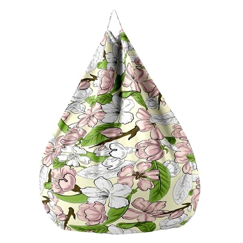 Fasbuy Sitzsack für Kinder Erwachsene 3D Blumen, Sitzsack Bezug Ohne Füllung, Flauschiger Sofabettbezug, für Indoor Outdoor Wohnzimmer Gaming Sofa Lounge (Blumen 4,80x90cm) von Fasbuy