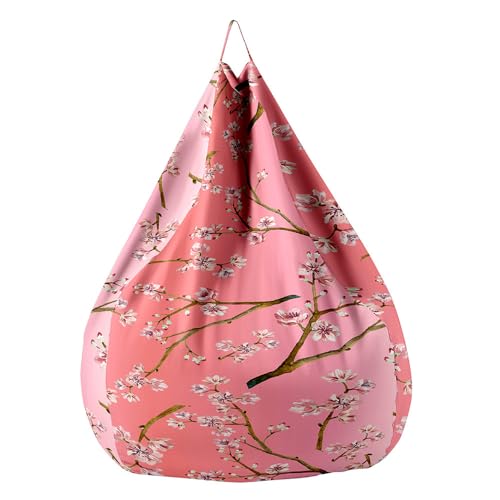 Fasbuy Sitzsack für Kinder Erwachsene 3D Blumen, Sitzsack Bezug Ohne Füllung, Flauschiger Sofabettbezug, für Indoor Outdoor Wohnzimmer Gaming Sofa Lounge (Chinesischer Stil 4,80x90cm) von Fasbuy