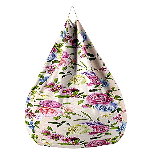 Fasbuy Sitzsack für Kinder Erwachsene 3D Blumen, Sitzsack Bezug Ohne Füllung, Flauschiger Sofabettbezug, für Indoor Outdoor Wohnzimmer Gaming Sofa Lounge (Garten,70x80cm) von Fasbuy