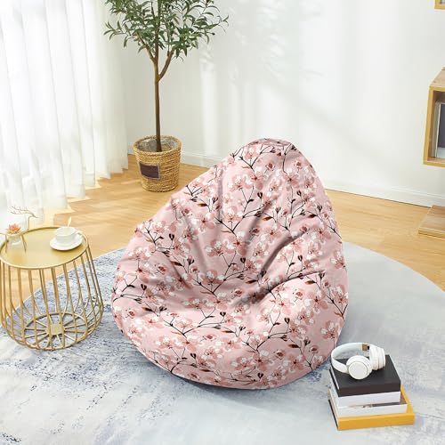 Fasbuy Sitzsack für Kinder Erwachsene 3D Blumen, Sitzsack Bezug Ohne Füllung, Flauschiger Sofabettbezug, für Indoor Outdoor Wohnzimmer Gaming Sofa Lounge (Winterblumen,100x120cm) von Fasbuy