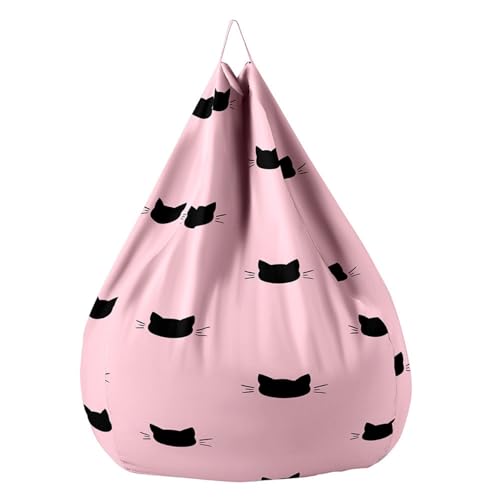 Fasbuy Sitzsack für Kinder Erwachsene 3D Katze, Sitzsack Bezug Ohne Füllung, Flauschiger Sofabettbezug, für Indoor Outdoor Wohnzimmer Gaming Sofa Lounge (Süßes Pink,70x80cm) von Fasbuy