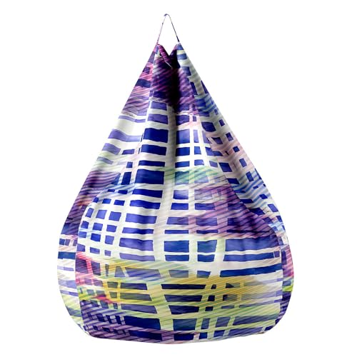 Fasbuy Sitzsack für Kinder Erwachsene 3D Kunststil, Sitzsack Bezug Ohne Füllung, Flauschiger Sofabettbezug, für Indoor Outdoor Wohnzimmer Gaming Sofa Lounge (Blaues Gemälde,70x80cm) von Fasbuy