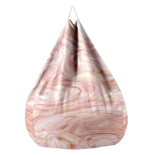 Fasbuy Sitzsack für Kinder Erwachsene 3D Marmor, Sitzsack Bezug Ohne Füllung, Flauschiger Sofabettbezug, für Indoor Outdoor Wohnzimmer Gaming Sofa Lounge (Süßes Pink,100x120cm) von Fasbuy