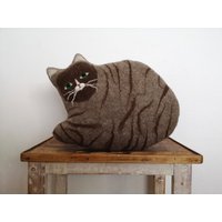 Kissen Katze Braun Getigert von Faserverbund