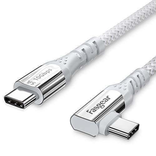 Fasgear 100W USB-C-Kabel mit E-Marker-Chip, 1m 90 Grad 5A Stromversorgung USB 3.1 Gen 2 Typ C bis C 10 Gbit/s Daten-Schnellladekabel Kompatibel mit Pixel 4XL, Mac-Book, Pixelbook, S24, Weiß Fasgear 100W USB-C-Kabel mit E-Marker-Chip, 1m 90 Grad 5A Stromversorgung USB 3.1 Gen 2 Typ C bis C 10 Gbit/s Daten-Schnellladekabel Kompatibel mit Pixel 4XL, Mac-Book, Pixelbook, S24, Weiß von Fasgear