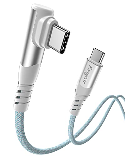 Fasgear 100W USB C auf USB C Kabel – 1 Pack 1,8m USB 2.0 Typ C auf Typ C PD Kabel 5A Schnellladung rechtwinklig Kompatibel mit Mac-Book Pro 2021, Google Pixelbook, Galaxy S24/Note 20 (Blau) von Fasgear