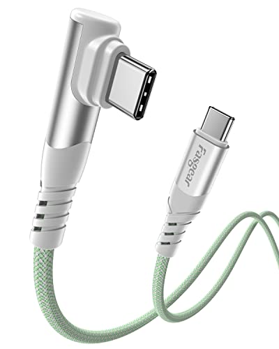 Fasgear 100W USB C auf USB C Kabel 1 Pack 3m USB 2.0 Typ C auf Typ C PD Kabel 5A Schnellladung rechtwinklig Kompatibel mit HP Elitebook x360 13, Sam-sung Galaxy S24, Mac-Book Pro 2021 (Grün) von Fasgear