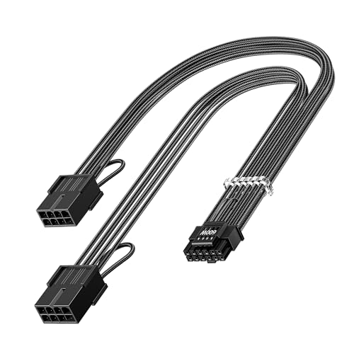 Fasgear 30cm PCI-e 5.0 12VHPWR(12V-2x6) Verlängerungskabel,16(12+4) Pin Stecker auf PCIE 5.0 2x8(6+2) Pin Buchse Sleeved Cable Extension,GPU-Kabel für GeForce RTX 3090ti/4070ti/4070/4080/4090/5070 von Fasgear