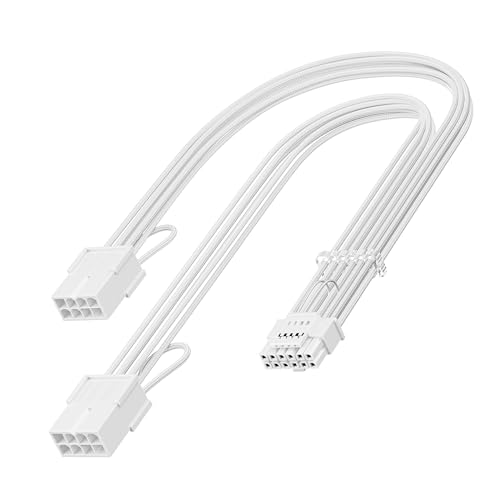 Fasgear 30cm PCI-e 5.0 12VHPWR(12V-2x6) Verlängerungskabel,16(12+4) Pin Stecker auf PCIE 5.0 2x8(6+2) Pin Buchse Sleeved Cable Extension,GPU-Kabel für GeForce RTX 3090ti/4070ti/4070/4080/4090/5070 von Fasgear