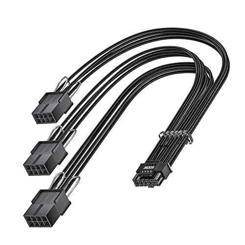 Fasgear PCI-e 5.0 12VHPWR(12V-2x6) Verlängerungskabel 30cm,16pin(12+4) Stecker auf PCI-E 5.0 3x8-polige Buchse,gesleevtes Verlängerungskabel für RTX 3090Ti 4080 4090 4070Ti 5070 5080(Schwarz) von Fasgear