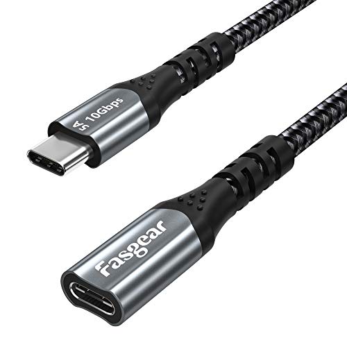 Fasgear USB C Verlängerungskabel 1m 10Gbps Daten Sync Typ C 3.2 Stecker zu Buchse Extender geflochten 100W Schnellladekabel Kompatibel für Mac-Book Pro/i-Pad Air4/Switch Host/PS5 Controller -Schwarz Fasgear USB C Verlängerungskabel 1m 10Gbps Daten Sync Typ C 3.2 Stecker zu Buchse Extender geflochten 100W Schnellladekabel Kompatibel für Mac-Book Pro/i-Pad Air4/Switch Host/PS5 Controller -Schwarz von Fasgear