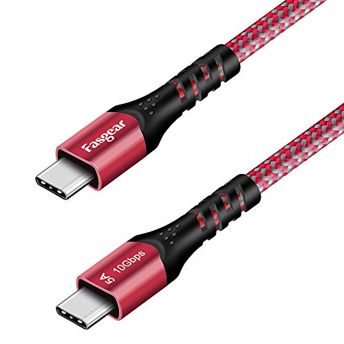 Fasgear USB C zu Typ C Kabel, USB 3.1 Typ C Gen 2 Schnellladekabel, 100 W 20 V/5 A Stromversorgung, 10 Gbit/s Datenübertragung, 4K@60 Hz Videoausgang, kompatibel für Typ C-Geräte (1m, Rot) von Fasgear