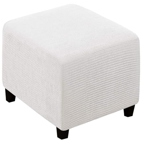 Fasheepfa Stretch-Samt-Schonbezug für 40 x 40, 45 x 45, 50 x 50 cm, mit rutschfester elastischer Unterseite, waschbarer Möbelschutz (weiße Streifen, 70 x 70 x 45 cm) von Fasheepfa