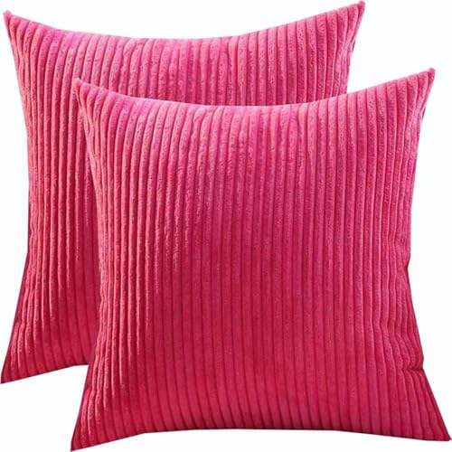 Fasheepfa Super-King-Size-Kissenbezug, 2er-Set, quadratisch, mit unsichtbarem Reißverschluss, weich, extra groß, Kissenbezüge für Sofa und Couchdekoration (Rose, 40 x 40 cm (2er-Set) von Fasheepfa