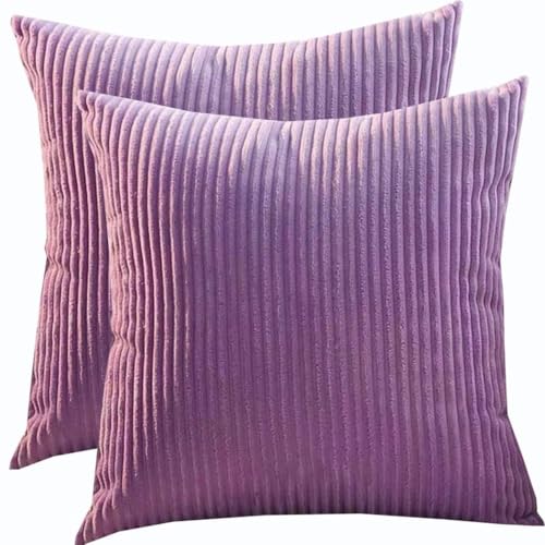 Fasheepfa Super-King-Size-Kissenbezug, 2er-Set, quadratisch, mit unsichtbarem Reißverschluss, weich, extra groß, Kissenbezüge für Sofa und Couchdekoration (Violett, 45 x 45 cm (2er-Set) von Fasheepfa