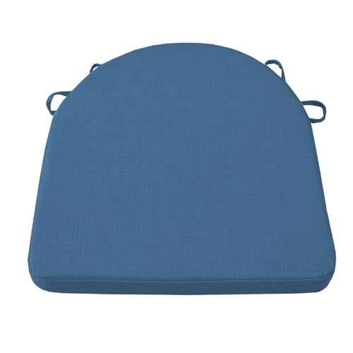 Fasheepfa U-förmiges, wasserdichtes Gartensitzkissen mit dicker Polsterung für drinnen und draußen, Büro und Zuhause, Esszimmer (Marineblau, 45 x 45 x 5 cm) von Fasheepfa
