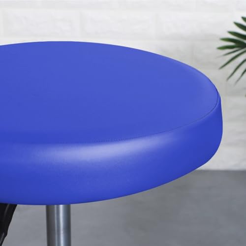 Fasheepfa Wasserdichte runde Hockerbezüge mit elastischem Rand, abwischbare PU-Schonbezüge für Zuhause, Küche und Barhocker (Blau, 1 Stück, 38 cm) von Fasheepfa