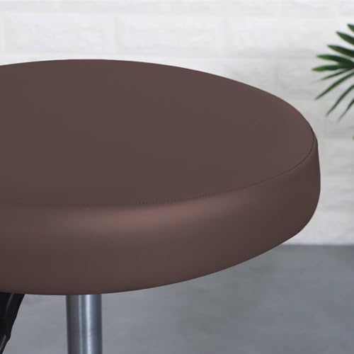 Fasheepfa Wasserdichte runde Hockerbezüge mit elastischem Rand, abwischbare PU-Schonbezüge für Zuhause, Küche und Barhocker (Braun, 1 Stück, 34 cm) von Fasheepfa