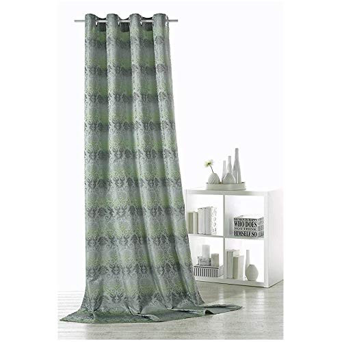 Fashion&Joy Ösenschal Gardine Vorhang Barock Ornamente Farbverlauf modern Blickdicht Lime-türkis HxB 245x140cm Dekoschal chic ÖKOTEX GESUND WOHNEN Typ359 von Fashion&Joy