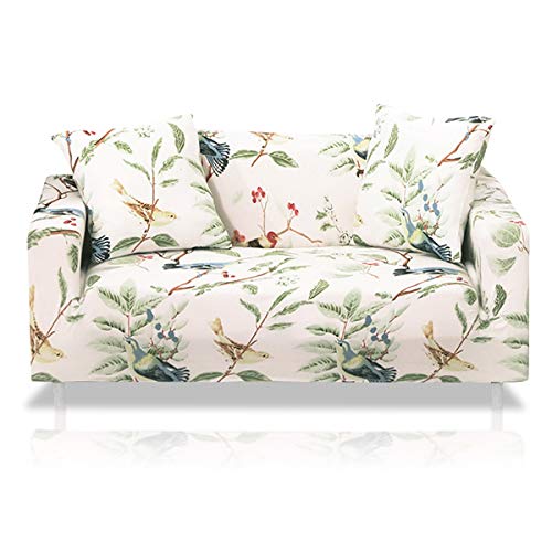 Fashion·LIFE Sofa Überwürfe Sofabezug 3 Sitzer Elastischer Sofahusse Antirutsch Couchbezug Gedrucktes Muster Stretch Sofa Abdeckung für Wohnzimmer, mit 1 Kissenbezug (Pulverweiß, 3 Sitzer) von Fashion·LIFE