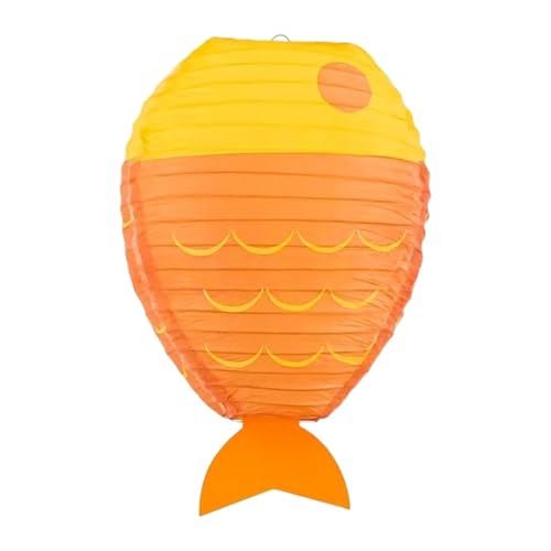FashionCha Fischförmige Papierlaterne Hängend Partydekoration Lustige Unterwasser Deko für Kinderzimmer Gartenfest Geburtstag, Gelb von FashionCha