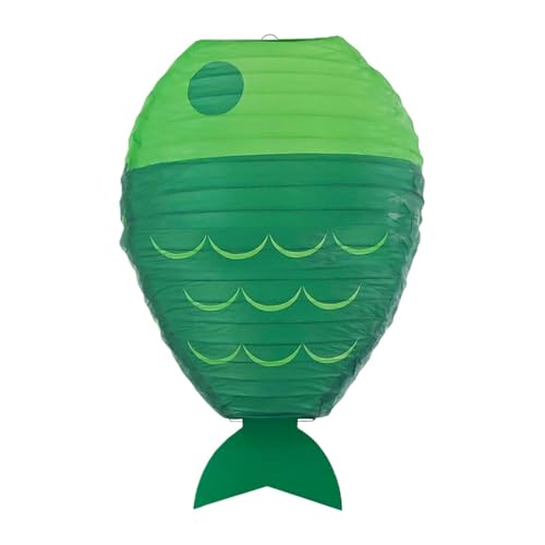FashionCha Fischförmige Papierlaterne Hängend Partydekoration Lustige Unterwasser Deko für Kinderzimmer Gartenfest Geburtstag, GrÜn von FashionCha