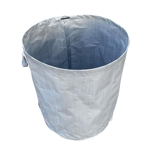FashionCha Gartensack Tragbarer Laubkorb Und Rasenschnittsack Gartentasche Aus Robustem Gewebe mit Zwei Stabilen Griffen für Den Einsatz Im Garten auf Dem Rasen, Silbergrau 500L von FashionCha