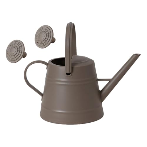 FashionCha Gießkanne mit Langer Tülle für Präzises Gießen Gartenkanne mit Bequemem Handgriff Leichte Zimmerpflanzenkanne mit Großem Einlass für Haus Büro Und Hä, Braun von FashionCha