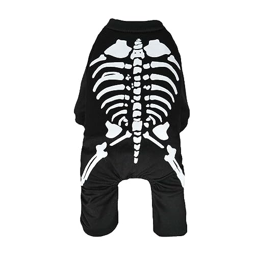 FashionCha Hundekostüm mit Skelett Aufdruck Als Halloween Outfit Haustier Bekleidung Und Lustiger Anzug Aus Strapazierfähigem Polyester für Karneval Und Partys, XXL FashionCha Hundekostüm mit Skelett Aufdruck Als Halloween Outfit Haustier Bekleidung Und Lustiger Anzug Aus Strapazierfähigem Polyester für Karneval Und Partys, XXL von FashionCha
