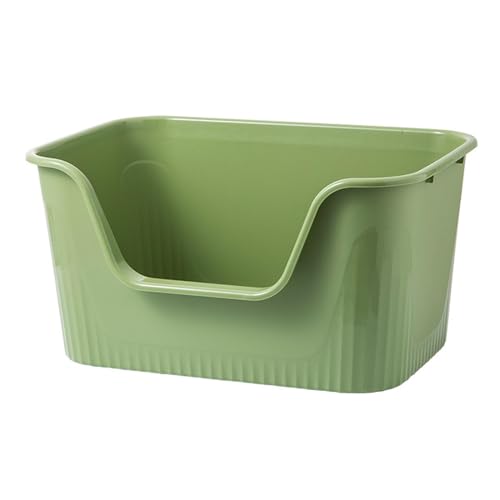 FashionCha Katzentoilette Katzenschale Katzenwanne Kätzchen Töpfchen Kleintierwanne Die Leicht zu Reinigen mit Rahmen für Stabilität Aus Sturzfestem, Grün S von FashionCha