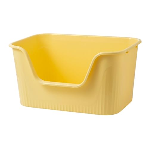 FashionCha Katzentoilette Katzenschale Katzenwanne Kätzchen Töpfchen Kleintierwanne Die Leicht zu Reinigen mit Rahmen für Stabilität Aus Sturzfestem, gelb S von FashionCha