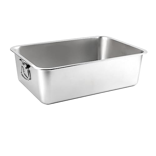 FashionCha Katzentoilette in Offener Ausführung Als Kleintierwanne Katzenklo Und Kätzchen Töpfchen Eine Edelstahlschale mit Griffen für Einfachen Transport für, 60x40x10cm mit Griff FashionCha Katzentoilette in Offener Ausführung Als Kleintierwanne Katzenklo Und Kätzchen Töpfchen Eine Edelstahlschale mit Griffen für Einfachen Transport für, 60x40x10cm mit Griff von FashionCha