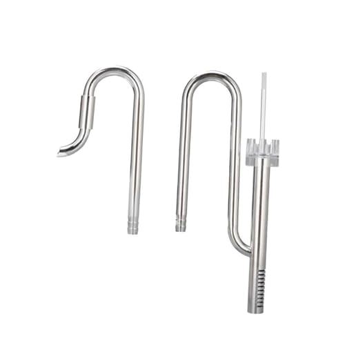 FashionCha Lily Pipe Einlauf Auslauf Rohr Set Wasserrohre Aus Edelstahl mit Einstellbarer Durchflussrate Und Acryl Halterung für Aquascaping Und Die Pfleg, 12 öl-Film Einstellen von FashionCha