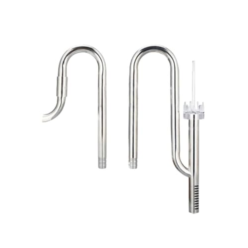 FashionCha Lily Pipe Einlauf Auslauf Rohr Set Wasserrohre Aus Edelstahl mit Einstellbarer Durchflussrate Und Acryl Halterung für Aquascaping Und Die Pfleg, 16 öl-Film Einstellen von FashionCha
