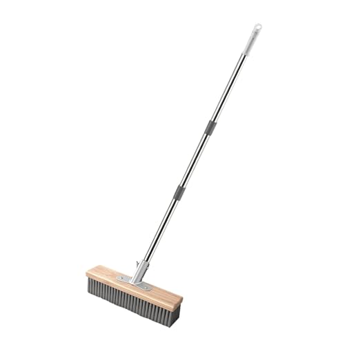 FashionCha Robuste Bodenbürste Aus Edelstahl Und Holz mit Langem Griff Zum Säubern von Moos Und Schmutz auf Hof Terrasse Und Küchenböden, 20 Cm von FashionCha