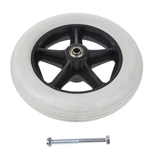 FashionCha Rollstuhl Lenkrollen Vollgummireifen Vorderrad für Rollstuhl 19cm/8inch & von FashionCha