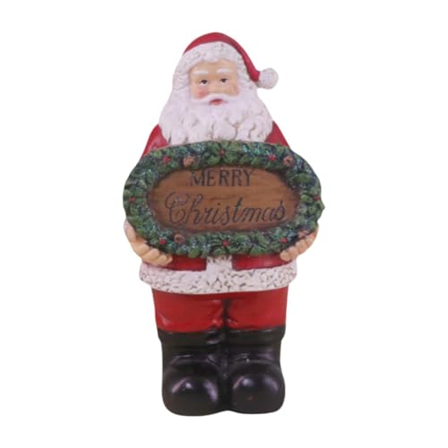 FashionCha Weihnachtsmann Figur Dekofigur Sammlerfigur Adventsdeko Weihnachtsschmuck Detailreich Handbemalte Statue Aus Kunstharz für Kaminsims Tisch Und Regal, A von FashionCha