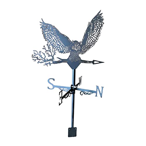 FashionCha Wetterfahne Gartenstecker Windmesser Tierdekor Hahn Ornament Als Bemalte Metallfigur Die Sich Leicht Im Wind Dreht für Pavillon Garage Und Hofdekorati, Blatt von FashionCha